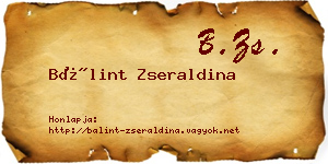 Bálint Zseraldina névjegykártya